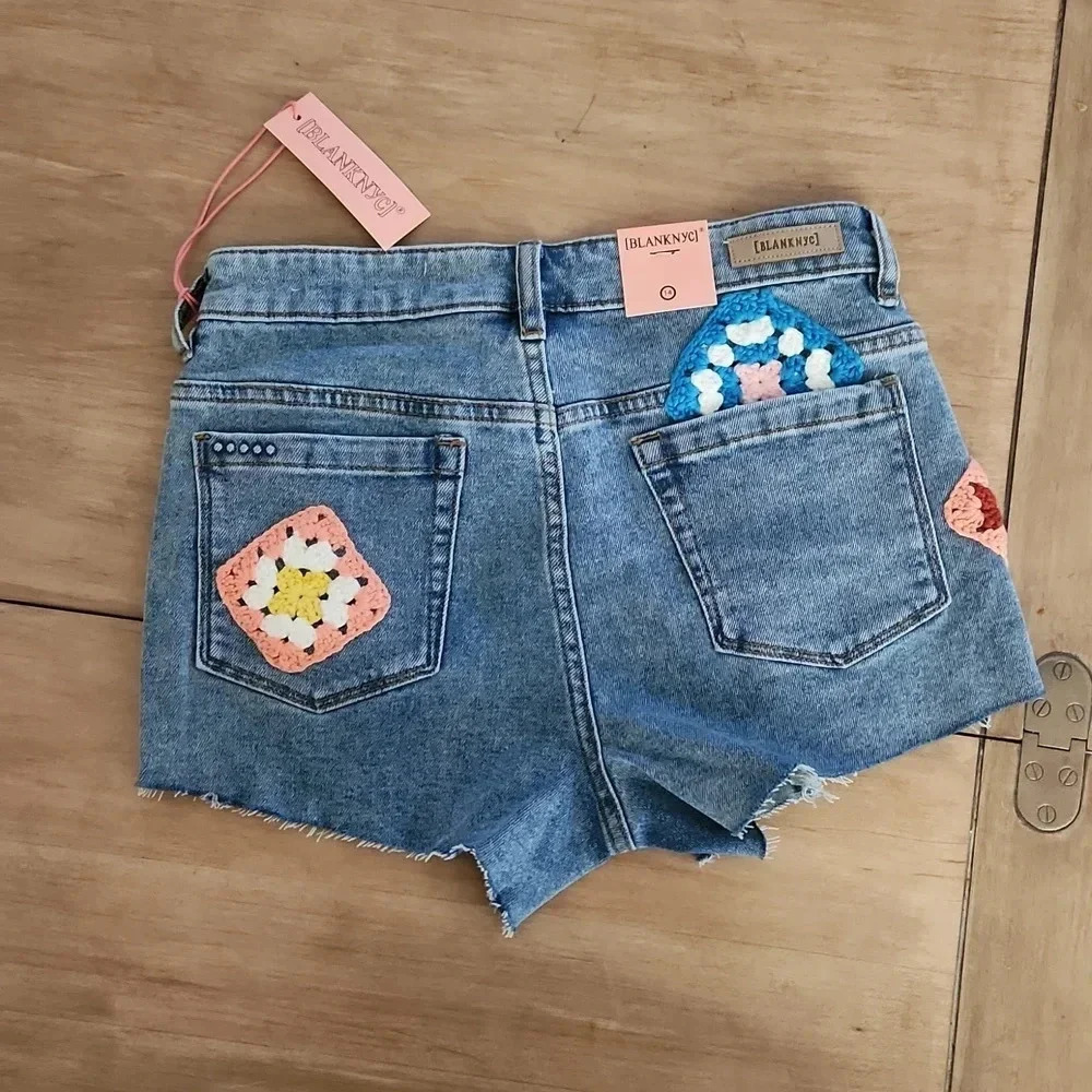 Sold Out Blank NYC kids crochet denim jean shorts - Picture 2 of 8